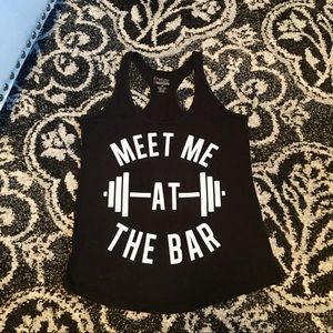 Ladies black white workout tank top medium 🏋🏼‍♀️